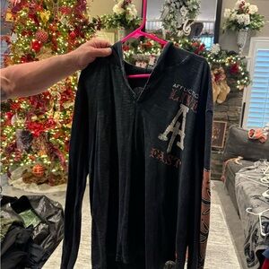 Affliction Black and Gray Graphic Long Sleeve